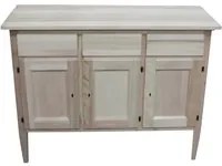 Credenza 3 porte 3 cassetti legno grezzo 105x42x82 - Mobili 2G