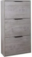 Scarpiera 65x120x25 cm grigia con 3 ante a ribalta