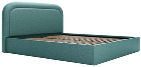 Letto con contenitore 160 x 200 cm Tessuto chiné Verde Petrolio - FIREZA