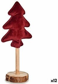 Albero di Natale Poliestere Rosso Granato Legno 9,5 x 32 x 13 cm (12 Unità)