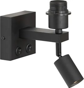 Applique moderna nera con luce di lettura - Brescia