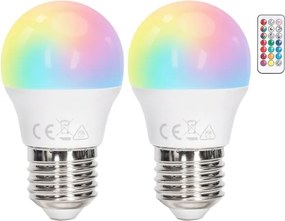 Aigostar - Lampadina LED RGBW dimmerabile G45 E27/4,8W/230V 3000K + telecomando