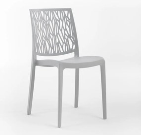 Set di 6 sedie da giardino in polipropilene grigio London Twist NEW GARDEN