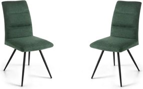 Sedia da cucina in tessuto Verde gambe metallo HILL set 2 pezzi