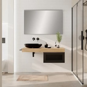 Mobile da bagno da fissare sotto lavabo L 60.3 x H 30 x P 46 cm grigio grafite, 1 cassetto Star con cassetto illuminato a LED
