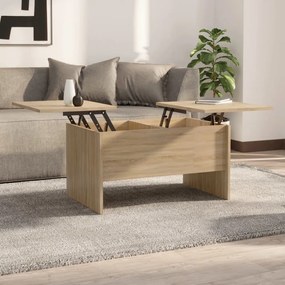 Tavolino salotto rovere sonoma 80x50x42,5 cm legno multistrato