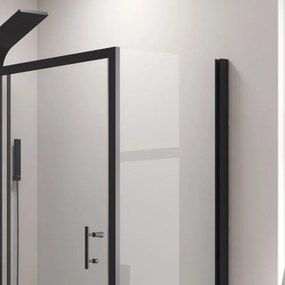 Box doccia 120x80cm angolare con telaio nero e anta scorrevole KFN5000S - KAMALU