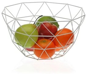 Portafrutta Versa Bianco Acciaio Ferro (27 x 13 x 27 cm)