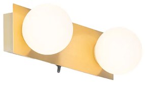 Applique da parete oro 28 cm IP44 2 luci con interruttore - Cederic