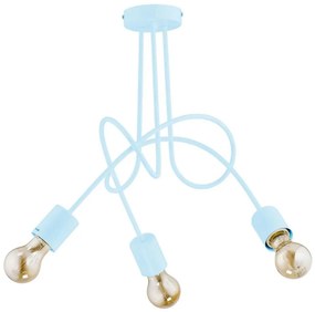Lampadario a plafone per bambini TANGO 3xE27/60W/230V blu