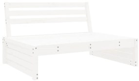 Set salotto da giardino 6 pz bianco in legno massello di pino