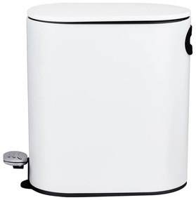 Cestino per la spazzatura bianco opaco in acciaio con pedale 5 l Collungo – Wenko