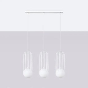 Sollux SL.1333 - Lampadario a sospensione con filo BRINA 3xG9/8W/230V bianco