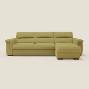 Magnolia divano letto angolare con Penisola Contenitore - Materasso H18 cm in tessuto smacchiabile T05 giallo