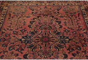 Antik Medaglione Floreale Rosso Antico Blu Scuro 165x195 Cm