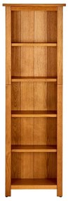 Libreria a 5 ripiani 45x22x140 cm in legno massello di rovere