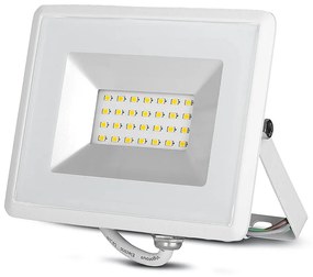 Faro Led Flood Light 20W Carcassa Bianca IP65 Caldo 3000K Super Slim SKU-215949