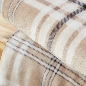 Coperta beige in lana d'agnello 130x170 cm Kelso Check - Catherine Lansfield