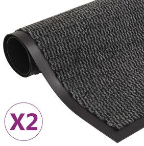 Tappeti Antipolvere 2 Pz Trapuntati 90x150 Cm Antracite /