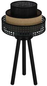 Brilagi - Lampada da tavolo DAKOTA LUNETA 1xE27/15W/230V nero/rattan