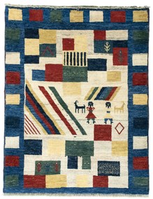 Gabbeh Tappeto 100 x 130 (Iran) Annodato A Mano