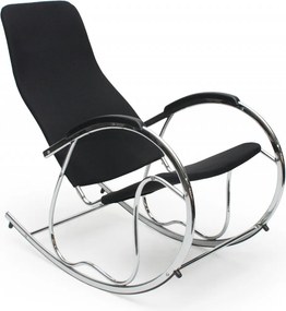 Poltrona a dondolo Ben 2 in nero/argento - H99 cm