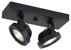 Faretto moderno da superficie nero con LED dimmerabile a 2 luci - Apollo