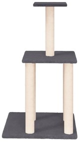 Albero per gatti con tiragraffi in sisal grigio scuro 85,5 cm