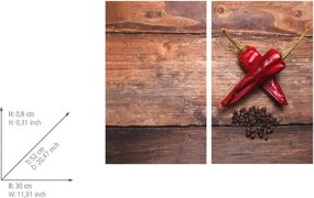 Set di copri fornelli in vetro temperato 2 pz 30x52 cm Pepper – Allstar