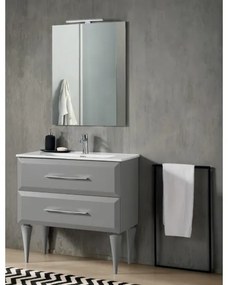 Mobile bagno moderno 80 cm - Grigio Perla - 2 cassetti - Lavabo - CLEIDE