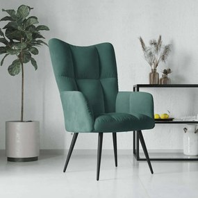 Sedia Relax Verde Scuro İn Velluto /