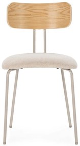 Sedia da pranzo beige/di colore naturale in imbottito Olimpia – MOME