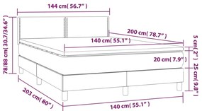 Giroletto a Molle con Materasso Tortora 140x200 cm in Tessuto