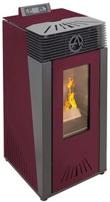 Stufa a pellet Euro Alpi PERALBA CANALIZZATA 2 USCITE 13,18 kW Colore Bordeaux