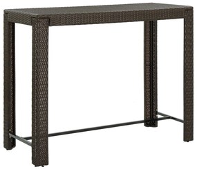 Tavolo bar da giardino marrone 140,5x60,5x110,5 cm polyrattan