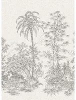 Jannelli & Volpi Carta da parati panoramica Mandalay - White Black Panel 4
