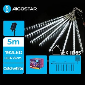 Aigostar - Catena luminosa solare a LED 192 LED/8m IP65 bianco freddo