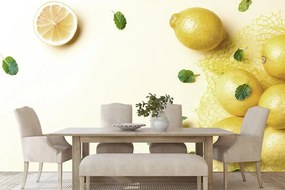 Carta da parati – Limoni con menta