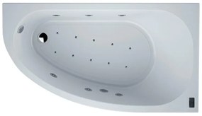Vasca idromassaggio asimmetrica SANYCCES Tripoli confort double system 90 x 160 cm bianco