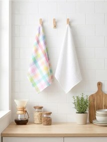 Sinsay - Set di strofinacci da cucina: tinta unita e quadretti colorati 2 pezzi - multicolor