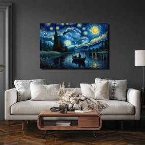 Quadro su tela – Barca sotto il cielo notturno