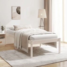 Letto per anziani bianco 75x190 cm small single legno di pino