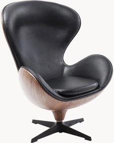 Poltrona lounge girevole con struttura in legno Lounge