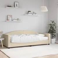 Divano Letto con Materasso Crema 90x200 cm in Tessuto 3197174