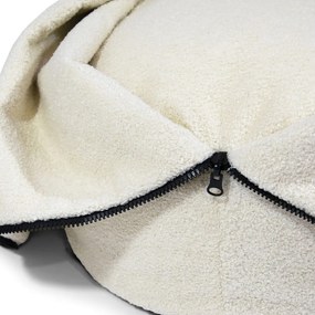 Pouf a sacco per bambini color crema con rivestimento in bouclé Cocoon 80 – SLOWDOWN