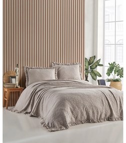 Set di copriletto e federe marrone per letto matrimoniale 220x240 cm Ilda - Mijolnir