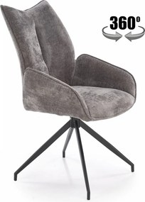 Sedia girevole K553 in tessuto grigio