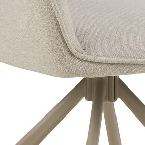Sedia da pranzo beige in imbottito con braccioli Graham – Actona