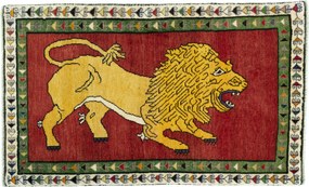 Gabbeh Tappeto 80 x 130 Rosso (Iran) Annodato A Mano
