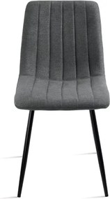 Sedia da pranzo in tessuto Grigio Scuro gambe metallo nere - KOLE 2 sedie